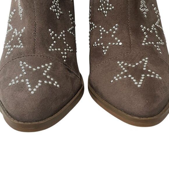 Carlos By Carlos Santana Westerly Womens Star Studded‎ Taupe Suede Ankle Booties - Picture 9 of 11